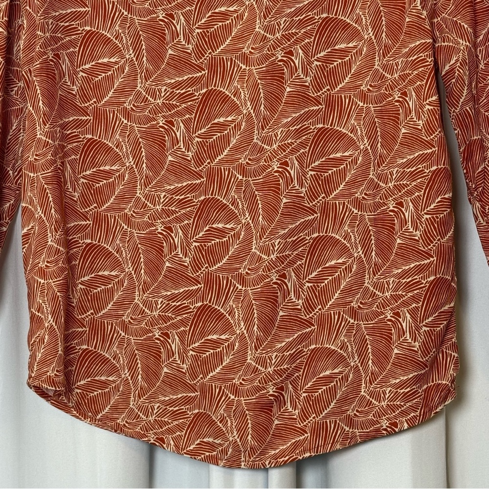 Bohme Rust Floral Boho Blouse Cottagecore Tie Neck Peasant Top XS NWT - Picture 8 of 10